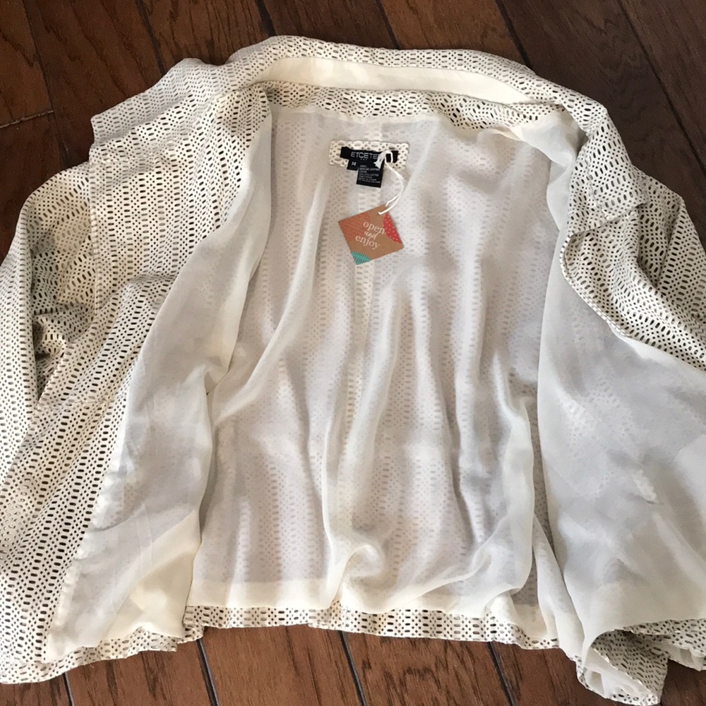 Etcetera Cream Leather Jacket - image 4